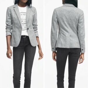 TALL! 📁 Banana Republic Soft Wool Blend Blazer - Grey Heather - Size 10 Tall